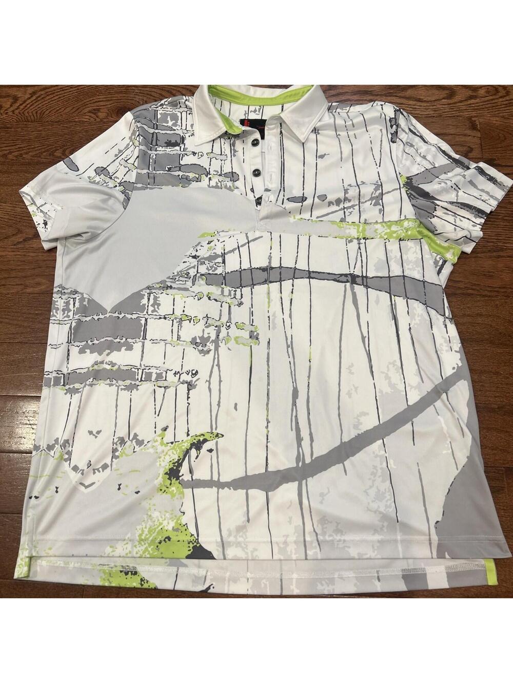 J by Jamie Sadock Men’s Golf Polo Shirt Multicolor Abstract Print Size XL Logo